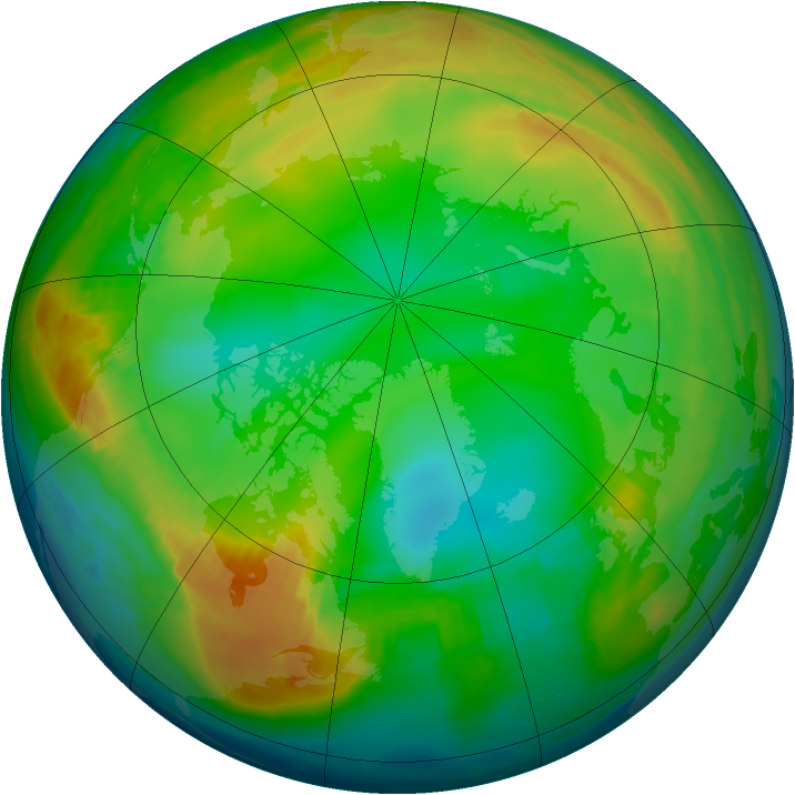 Arctic ozone map for 14 January 2000